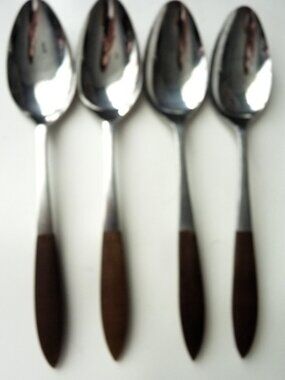 Vintage‎ EPIC Eco Forged Stainless Steel Utensil Serving Spoons Set of 4